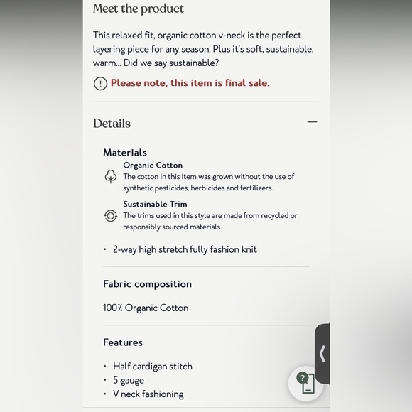 🇨🇦 Like New Tentree Highline V-Neck Sweater - Picture 3 of 12